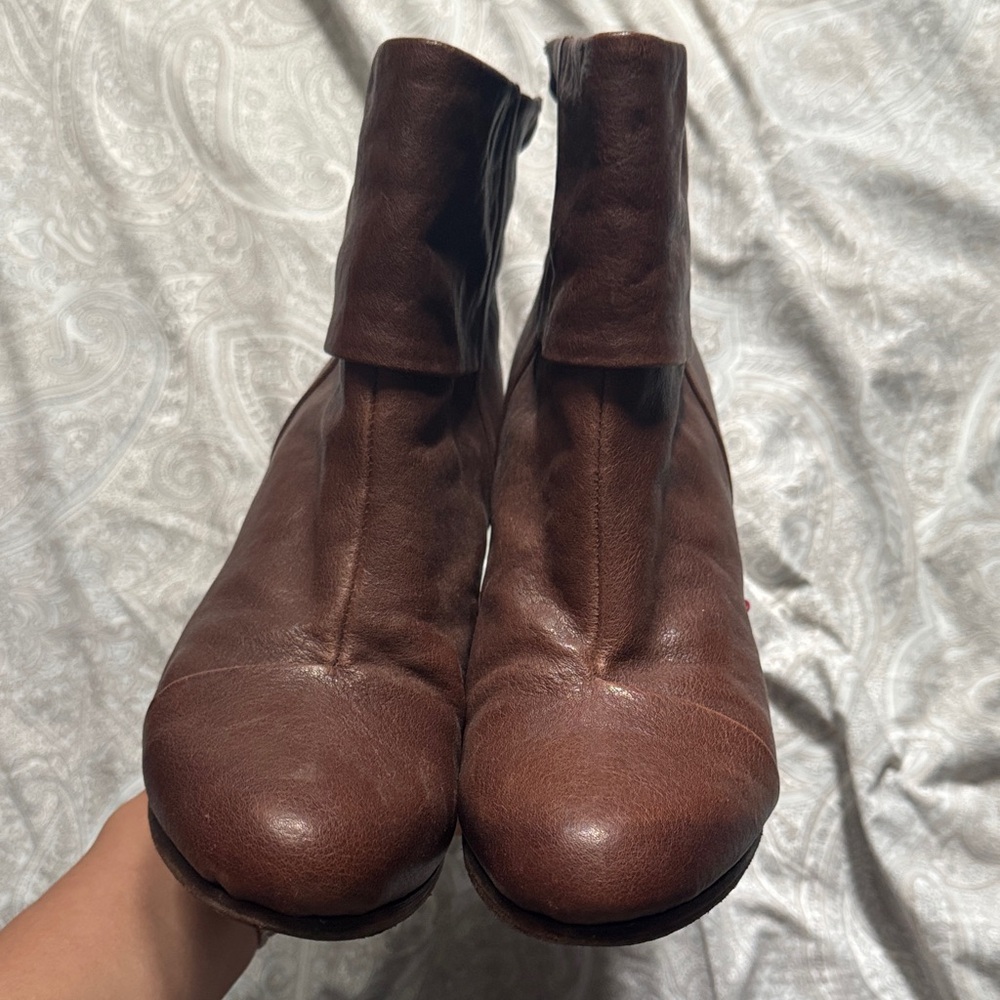 rag & bone Rich Brown Leather Ankle Booties